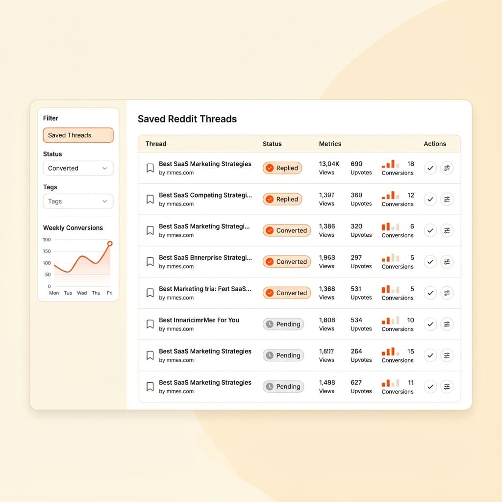 Thread tracking and analytics dashboard